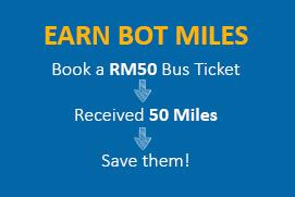Book Bus Tickets and earn BOT Miles for discount